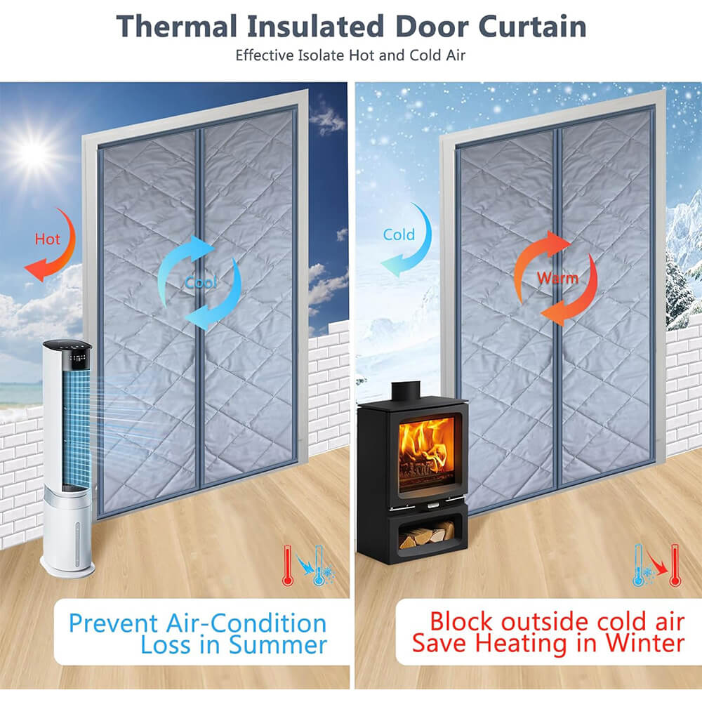 Custom Thermal Insulated Door Curtain Side Opening