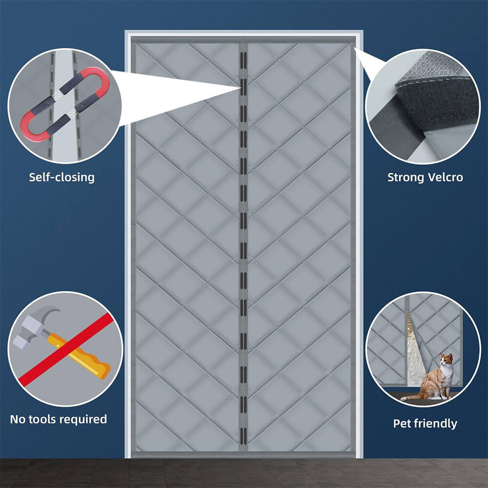 Custom Thermal Insulated Door Curtain Side Opening