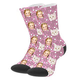 Load image into Gallery viewer, Custom Girl and Cat Socks