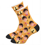 Load image into Gallery viewer, Custom Halloween Face Socks