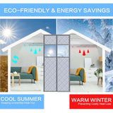Load image into Gallery viewer, Magnetic Thermal Insulated Door Curtain Visible Windows