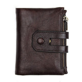 Load image into Gallery viewer, Men's Real Leather Short Wallet Double Zipper Card Bag Gift for Men