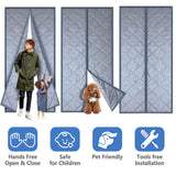 Load image into Gallery viewer, Magnetic Thermal Insulated Door Curtain Black