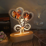 Load image into Gallery viewer, Custom photo heart infinity acrylic lamp