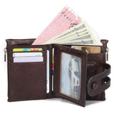 Load image into Gallery viewer, Men's Real Leather Short Wallet Double Zipper Card Bag Gift for Men