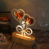 Load image into Gallery viewer, Custom photo heart infinity acrylic lamp