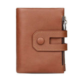 Load image into Gallery viewer, Men's Real Leather Short Wallet Double Zipper Card Bag Gift for Men