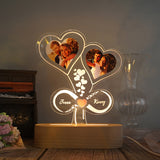 Load image into Gallery viewer, Custom photo heart infinity acrylic lamp