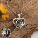 Load image into Gallery viewer, Projection Necklace Custom Necklace with Picture Inside Heart Love Photo Pendant