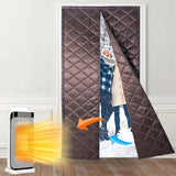 Load image into Gallery viewer, Magnetic Insulated Door Curtain - Brown